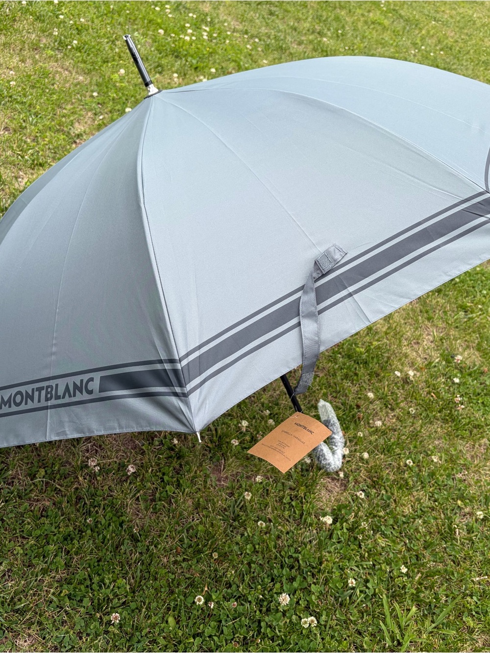 Montblanc Gray Umbrella with Double Stripe